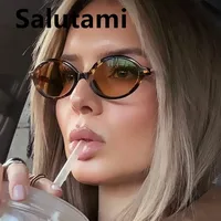 Lunettes de soleil Vintage ovales léopard noir pour femmes, nouvelle marque de mode dégradée élégante Y2K, lunettes de soleil Hip Hop pour dames 3