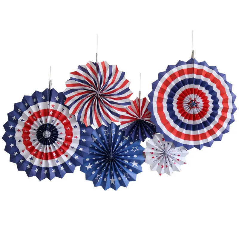 6pcs/set Decorative Wedding DIY Wheel Tissue Paper Hanging Fans Flowers Craft For Birthday Party Wedding Baby Shower Decoration