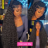 200 densité 40 pouces 13x6 vague profonde Hd dentelle frontale perruques cheveux humains bouclés perruques vague d'eau 13x4 dentelle avant perruque pour les femmes noires perruque 3