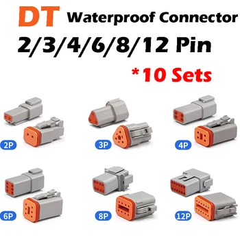 10 ชุด DT 2P/3P/4P/6P/8P 22-16AWG กันน้ํา Deutsch Connector deutch ตัวเชื่อมต่อชุดปลั๊ก DT06-2S DT04-2P DT04-3P 1