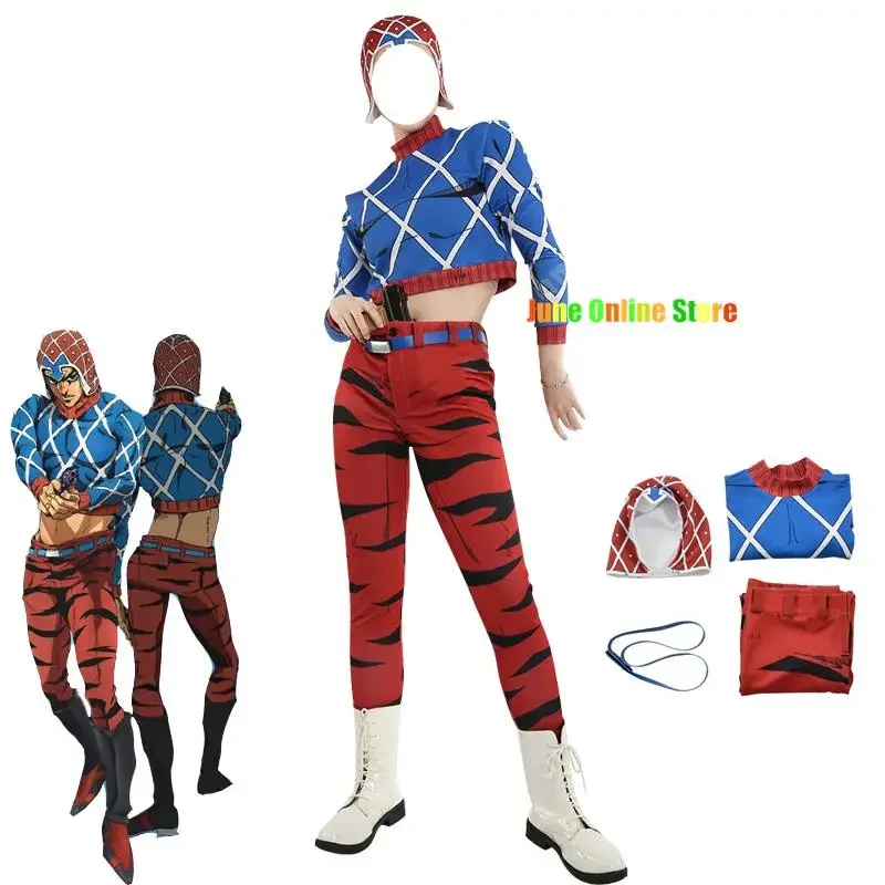 

Cosplay Costume Guido Mista Golden Wind anime cosplay costume cotton highneck knits pajamas tops Top cosplay
