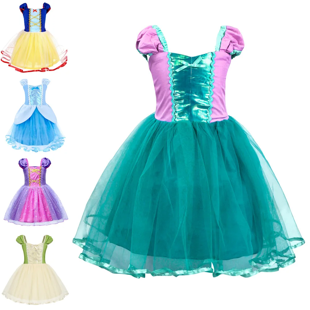 Jurepecia Costume Da Principessa Biancaneve Cenerentola Dress Up For Girls Kids Birthday Fancy Party Belle Outfit Rapunzel Cosplay