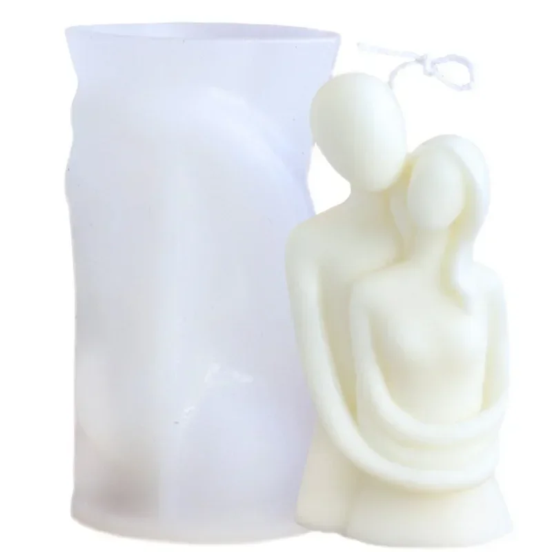 New DIY Simple Hug Family Candle Silicone Mold Love Couple Soap Molds Portrait Aromatherapy Candle Resin Mould Chocolate Making