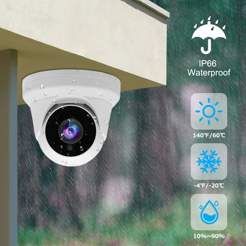 UniLook 미니 돔 POE IP 카메라, 야외 보안, 내장 마이크, 오디오 보안, 야간 투시경, Hikvision 호환, H.265, 4MP 2