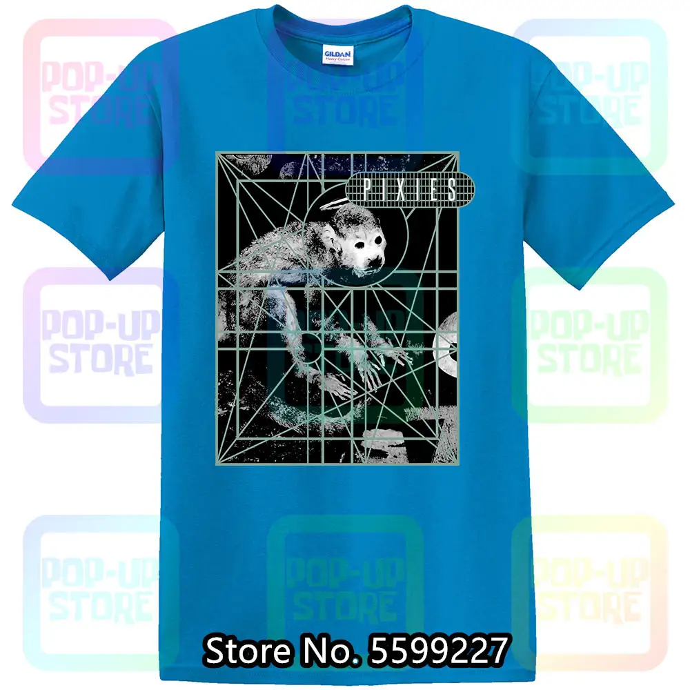 Pixies T Shirt Doolittle Monkey Grid Band Logo nieuw Officieel Mannen Charcoal L