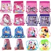 12Pcs Hello Kitty Kuromi My Melody Stitch Non-woven Fabrics Cartoon Drawstring Backpack Shopping School Traveling Party Bags 1