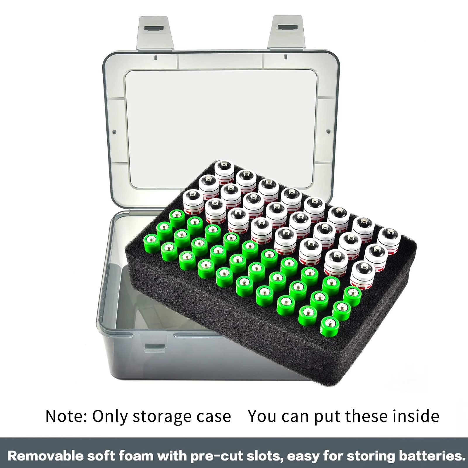 Il supporto dell'organizzatore di stoccaggio delle batterie contiene 54 batterie AA AAA, contenitore per batteria, contenitore per garage, dispenser per l'organizzazione dei cassetti domestici - immagine 2