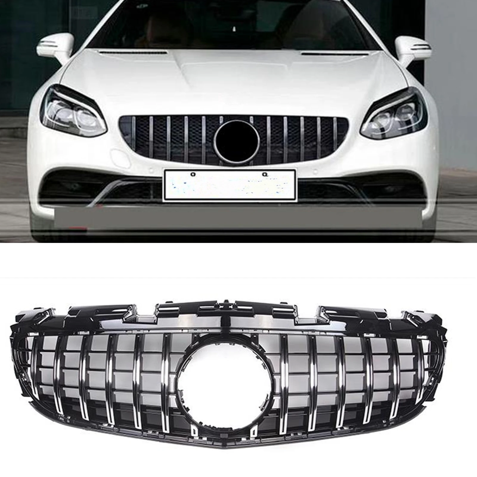 

Передняя решетка для автомобиля, верхний бампер для Mercedes Benz SLC Class W172 R172 2016 2017 2018 2019 2020 Style GT