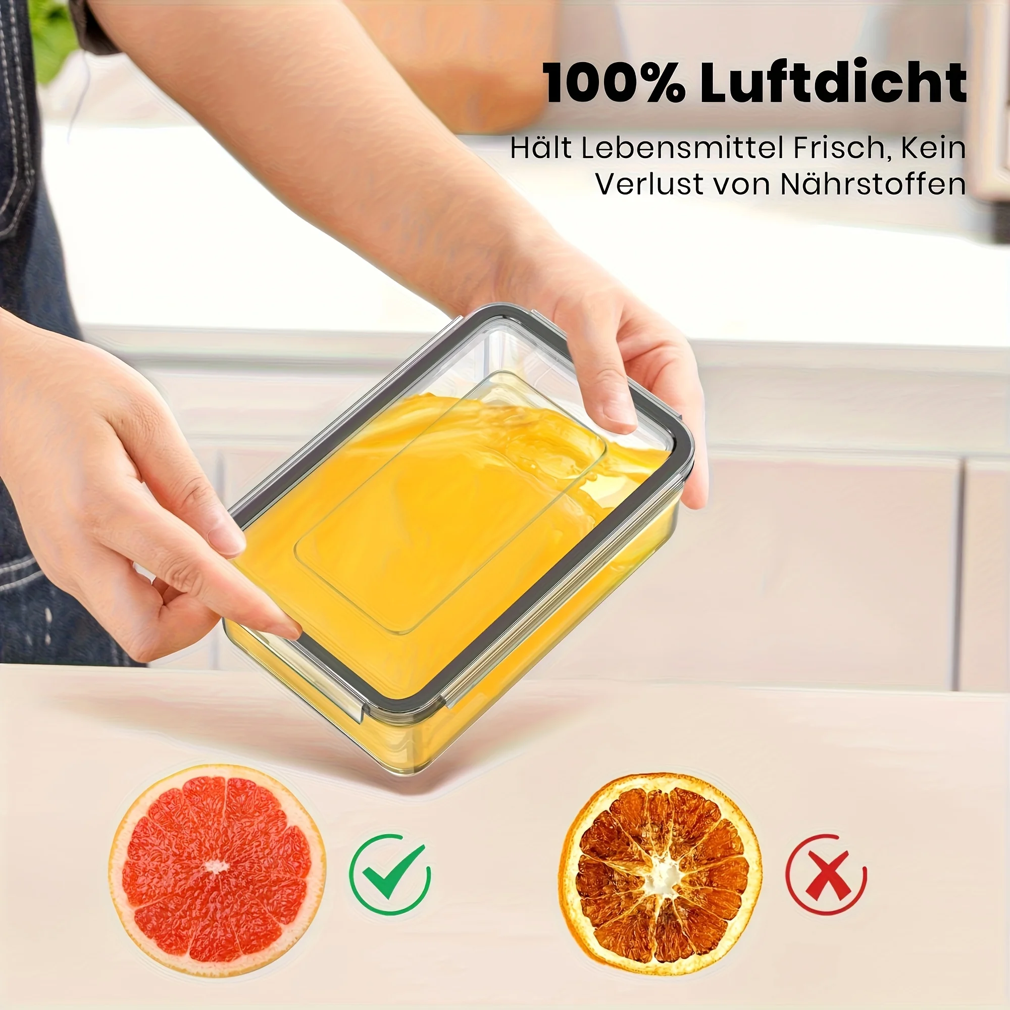 4 Piece Food Storage Containers Set with Easy Snap Lids 4 Lids 4 Containers Airtight Plastic Containers for Pantry