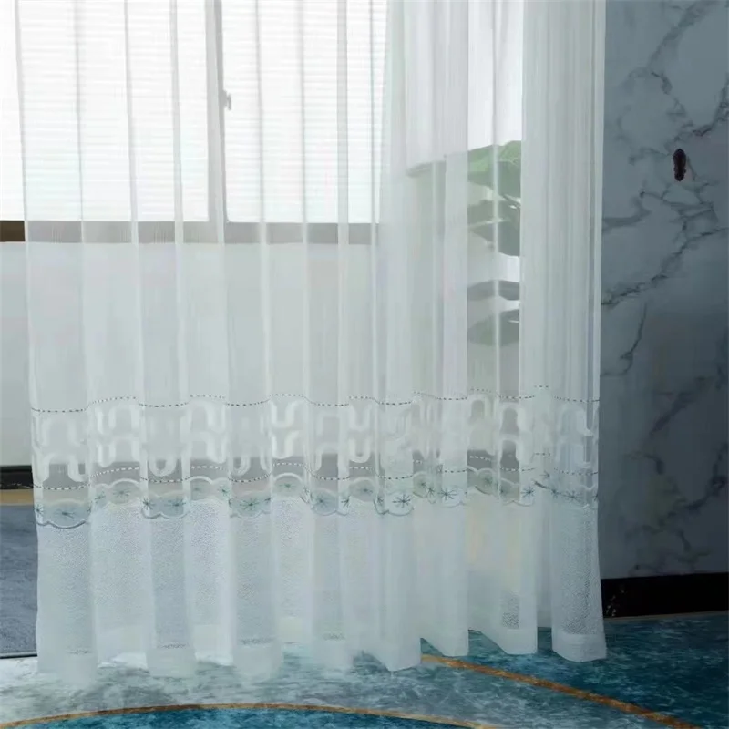Top Quality White Semi Crushed Sheer Curtains For Living Room Window Solid Color Long Tulle Bedroom Curtain Voile Party Drapes