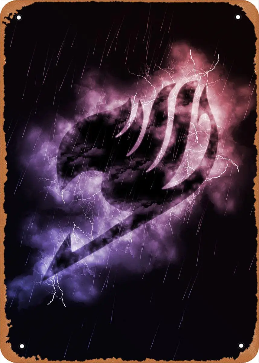 

Muecddoa аниме металлический постер манга художественная фигурка постер металлический жестяной знак Сказочный хвост Настенный декор жестяной знак-8x12 дюймов
