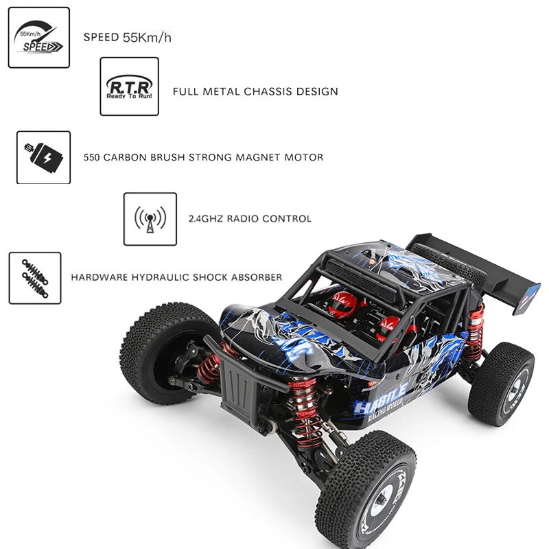 Wltoys 124017 124016 1/12 2.4G Racing RC Cars 4WD Brushless Motor 75Km/H High Speed Remote Control Off-road Drift Toys For Aduit