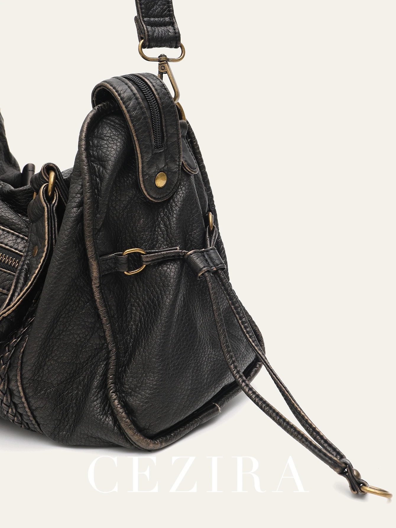 女性用ウォッシュドpuレザーショルダーバッグ,大容量トートバッグ