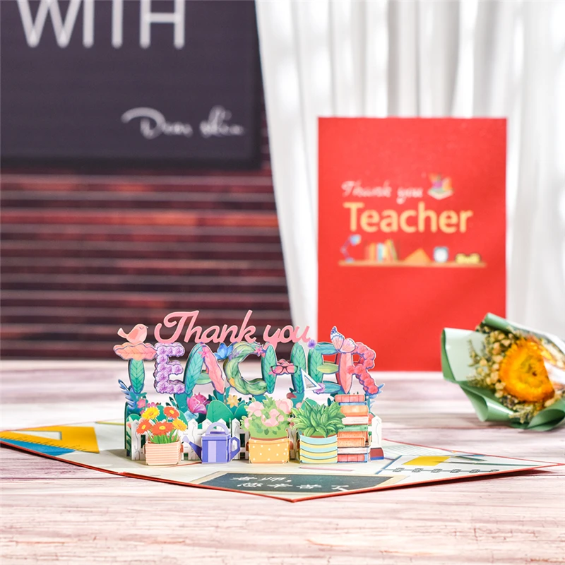 3D Greeting Card for Teacher's Day Graduate Pop Up Teacher Card