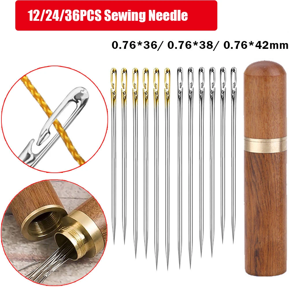 36/24/12Pcs Blind Sewing Needle Stainless Steel Multi-size Side Hand  Household Sewing Needless Threading Apparel Sewing - AliExpress