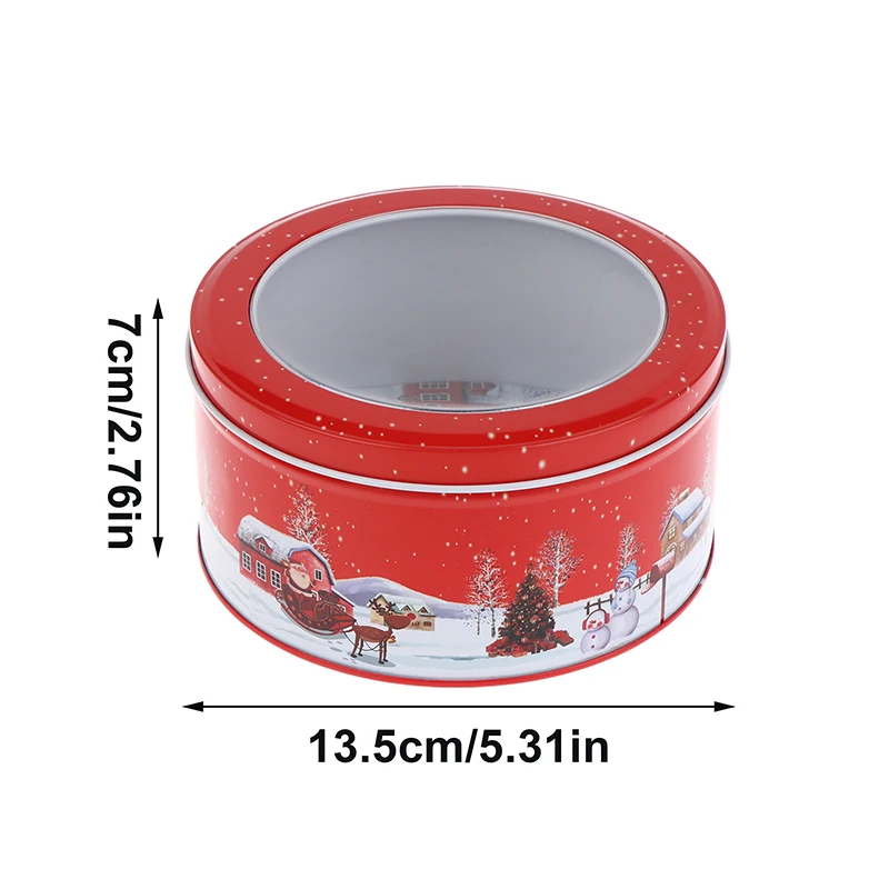 Christmas Santa Claus Tinplate Candy Box Reusable Chocolate Cookie Storage Case Festive Home Gift Packaging Tin