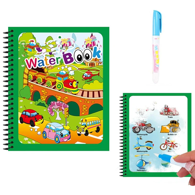 Reusable Water Coloring Book Magic Drawing Book for Kids Toddler Painting Book Montessori Educational Learning Toys for Children 5