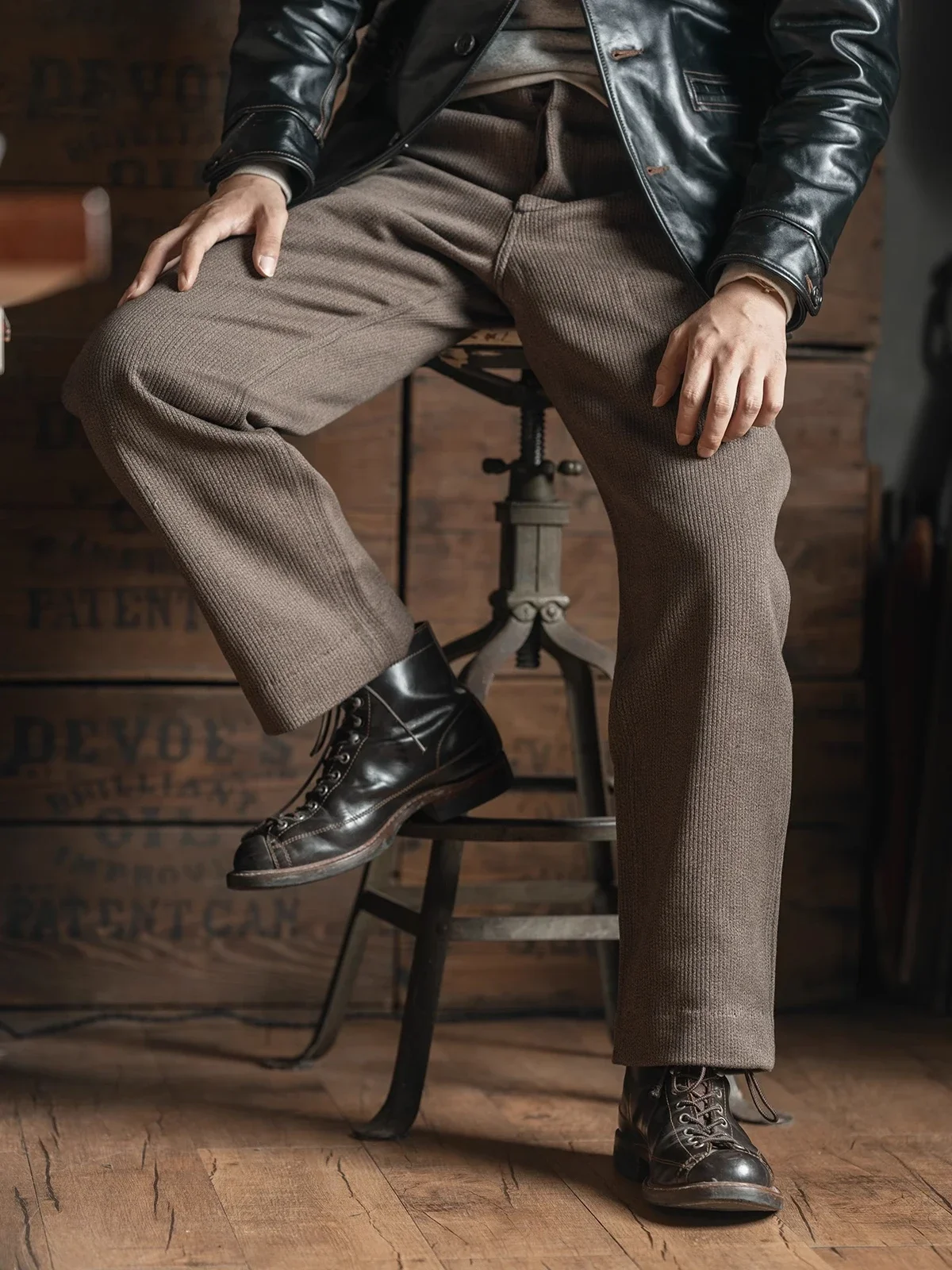 Bronson Lot 929 Vintage Pique Stripes Work Pants Salt & Pepper