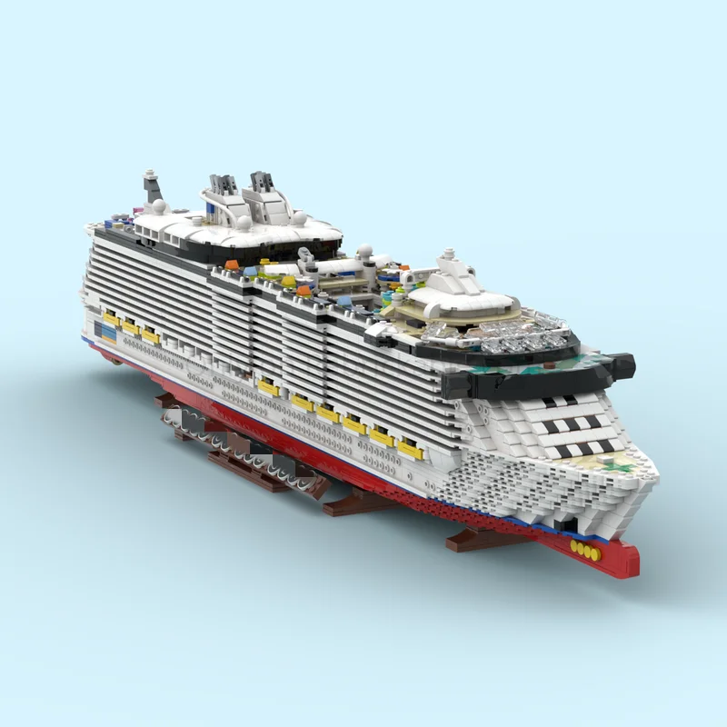 High difficulty MOC Ocean Oasis Giant Cruise Technology Building Blocks Creative Assembly Toy Models Children's Gift Ship 1