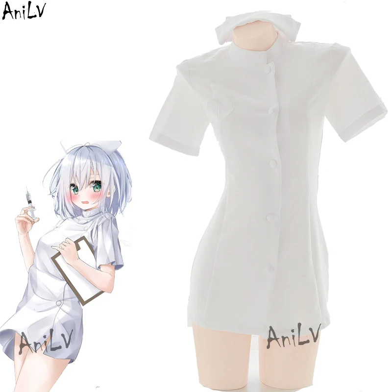 

AniLV Japapese Anime Nurse Uniform Dress Pajamas Costumes Cosplay