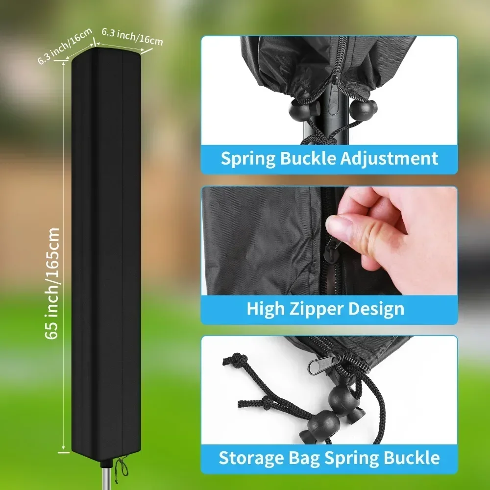 Rotary Outdoor Umbrella Drying Rack Clothes Line Protective Cover Outdoor Waterproof Windproof Adjustable Folding Protect Case