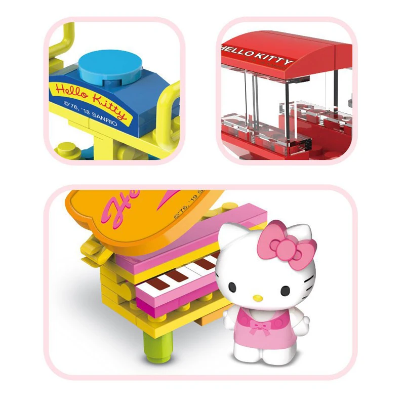 Chaosheng Anime Hello Kitty Sanrio Girls' Toy Gift Twisted Egg Children's Puzzle Assembly Building Block Kids Toy Christmas Gift