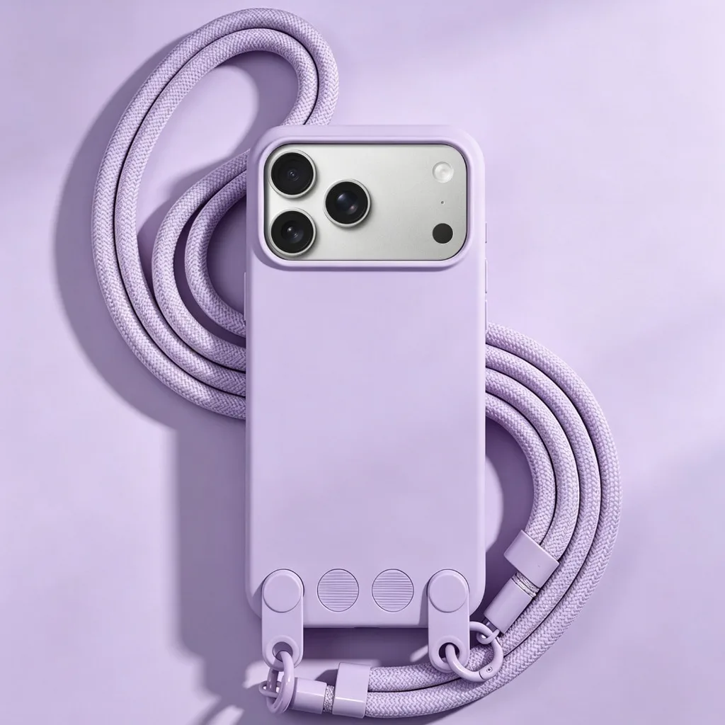Detachable Crossbody Silicone Phone Case with Adjustable Neck Strap - Candy Color Collection