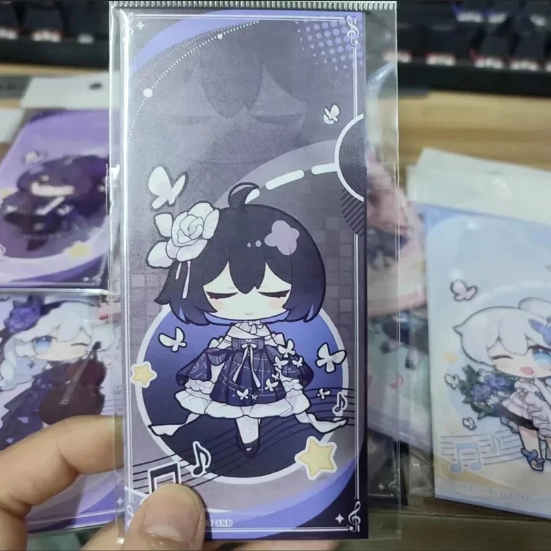 Game 4Pcs/Set Honkai Impact 3 Q Version Painting HD Laser Paper Double-sided Gilded Bookmark Postcard for Fans Gifts