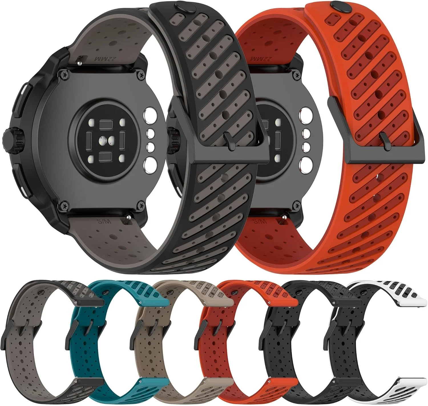 Premium 22mm Silicone Sport Watch Band - Durable Replacement Bracelet in Sleek Design