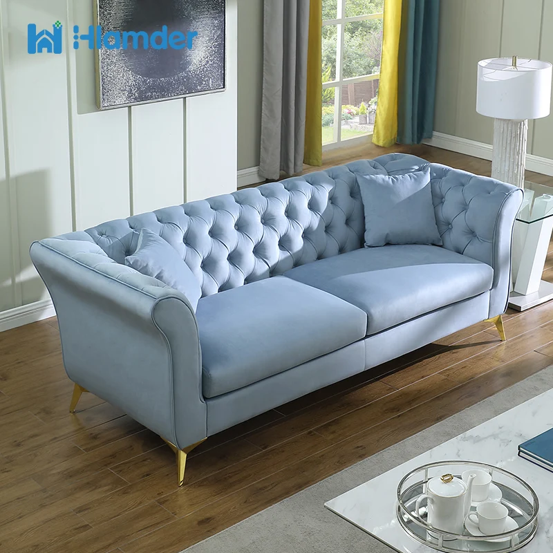 

Remium Quality Velvet Upholstery Chesterfield Sofa,High Quality Chesterfield Sofa,Fabric Sofa With Scroll Arm and Scroll Back