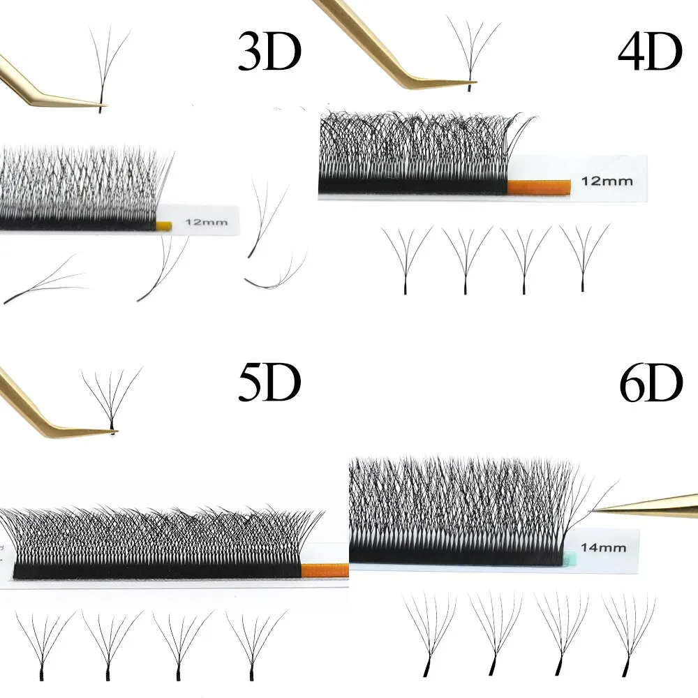 Eyelash Extensions NAGARAKU 3D 4D 5D 6D W Shape Premade Fans Automatic Flowering Natural Soft Light Full Dense
