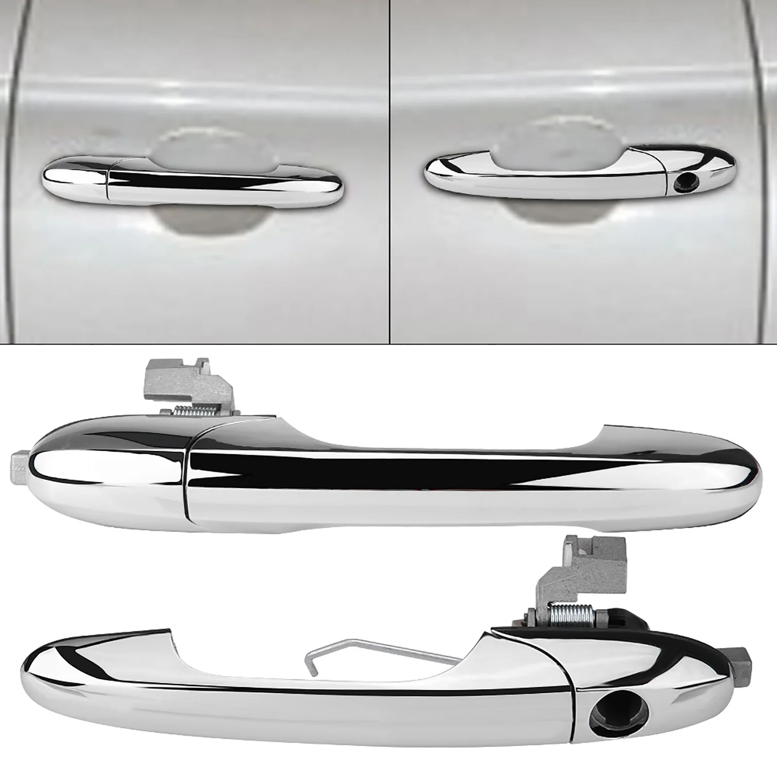 Car Exterior Door Handle Chrome Left Hand Drive Exterior Outer Door Handle 68069943AC for Fiat 500 2012-door handle set door handle