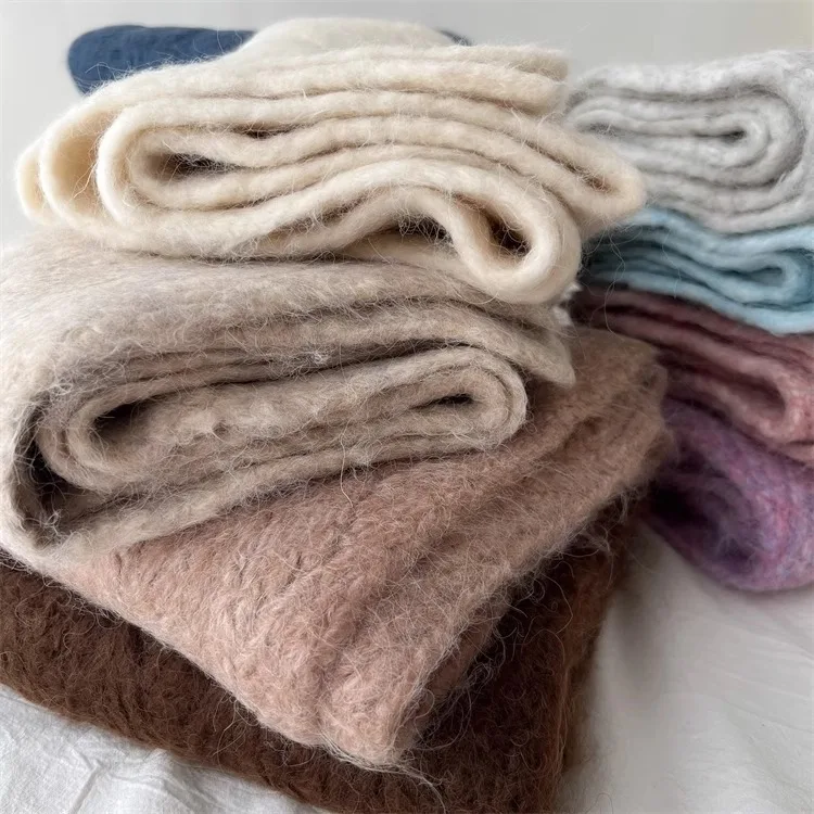 Korean Wool Knit Scarf - Thick Warm Imitation Cashmere Muffler for Women