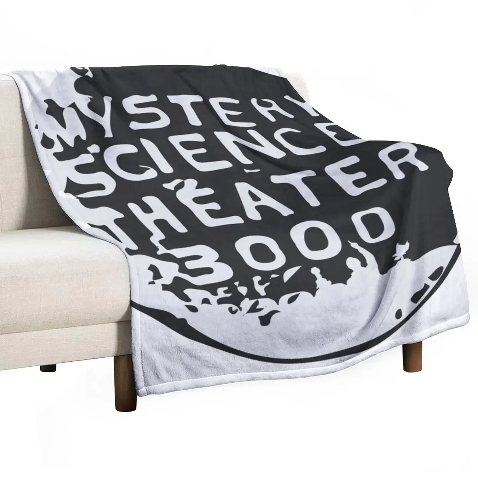 

MST3K Silhouette within Globe Throw Blanket Luxury Brand Travel Blankets