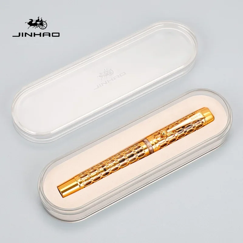 Jinhao 100 만년필, 우아한 송진 할로우 시리즈, EF, F, M 펜촉, 캘리그라피 잉크 펜, 문구류, 학교 사무용품, 고급 펜