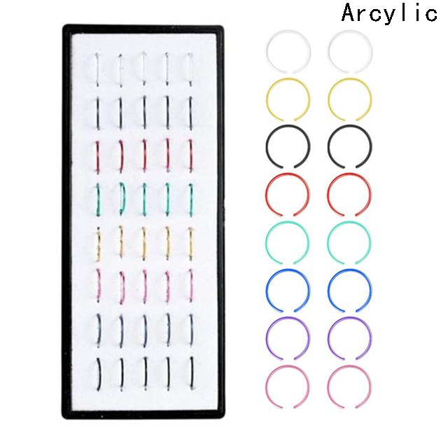 Straight Nose Stud Curved Pack Crystal Nose Ring Set Stud Lot Nariz Nase Pircing Nose Ring Set Bend Piercing Non-Pack