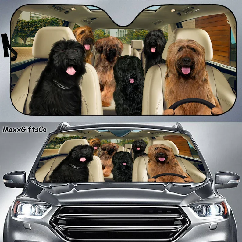 Briard Auto Sonnenschutz, Hunde Windschutzscheibe, Hunde Familie  Sonnenschirm, Hund Auto Zubehör, Auto Dekoration, geschenk Für Papa, Mama -  AliExpress