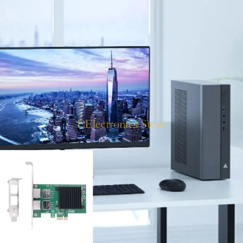 B03C I350-T2 PCI 기가비트 네트워킹 IEEE 802.1P PCIE 1000Mbps 데스크탑 RJ45 이더넷 어댑터 카드 RJ45 2 포트
