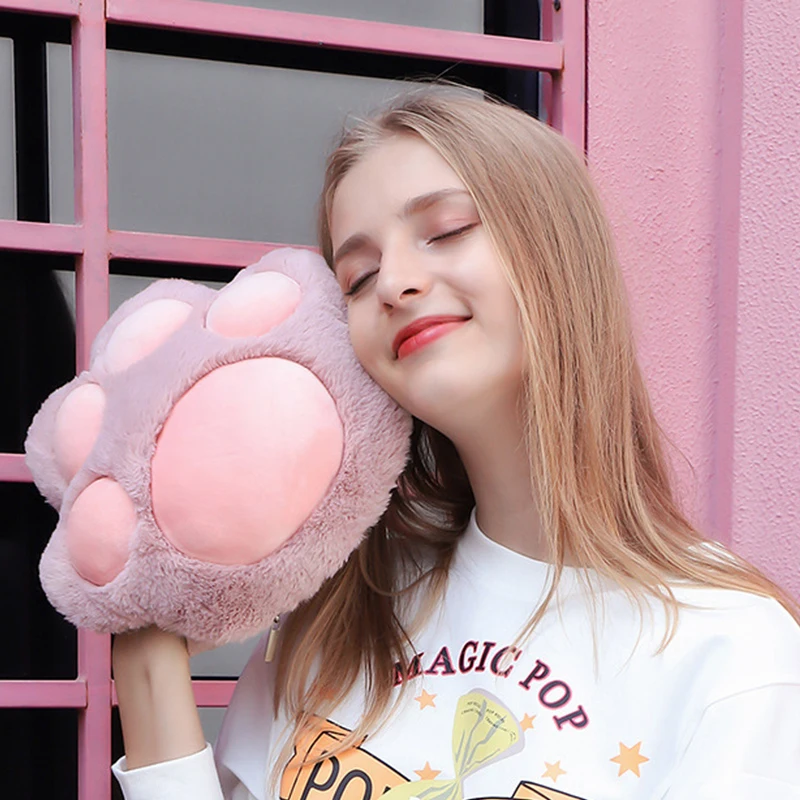 

Hot Water Bag Rechargeable Warm Handbag Cute Cartoon Plush Cat Paw Warmers Female Compressed Tummy Electric Waters Bags