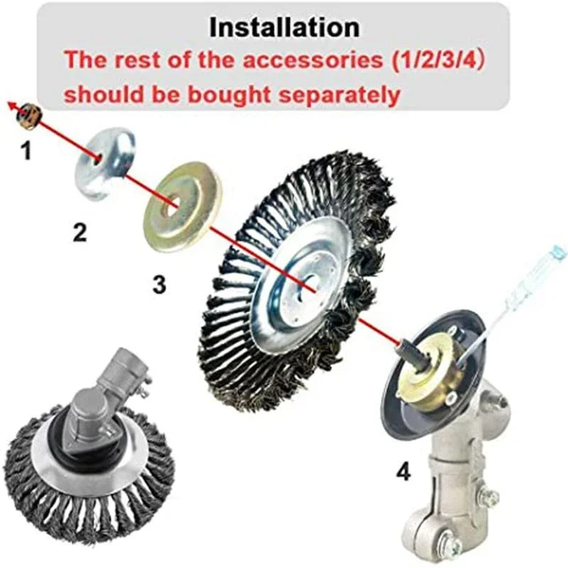 Steel Wire Wheel 150mm Garden Weed Brush Lawn Mower Grass Eater Trimmer Brush Cutter Tools Garden Grass Trimmer Head Weed grass trimmer head