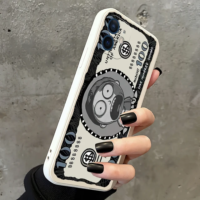 r-ick and mort Protect For iPhone 11 12 13 Pro MAX 6 6S 7 8 Plus 12 13 Mini X XS XR SE2020 Silicone Funny Phone Case Cover Funda White ST-9760