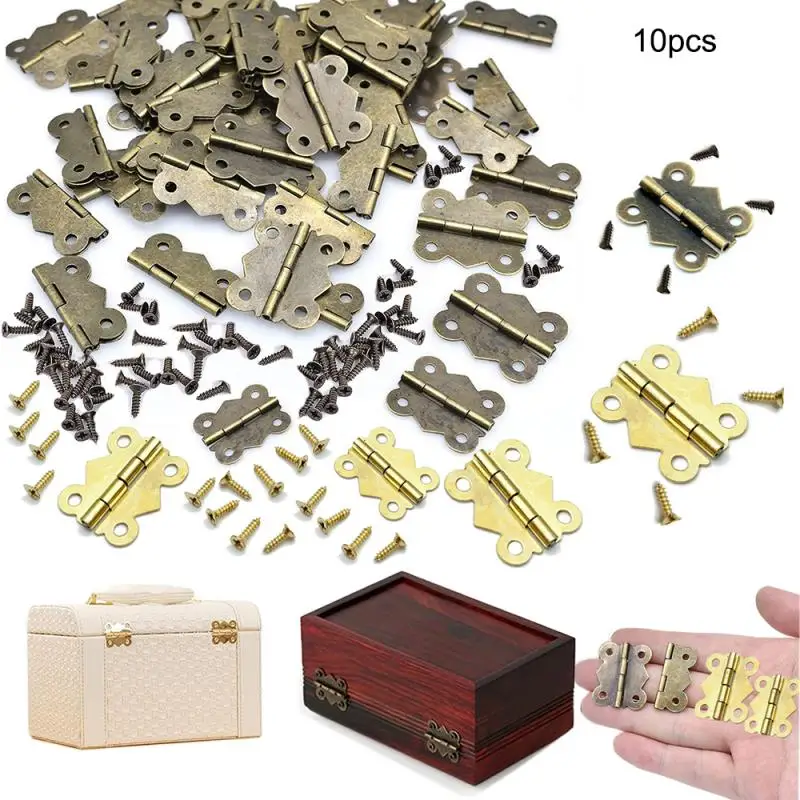 10/20Pcs Antique Bronze Mini Butterfly Door Hinge Cabinet Drawer Jewellery Box Decorate Hinge For Furniture Hardware With Screws