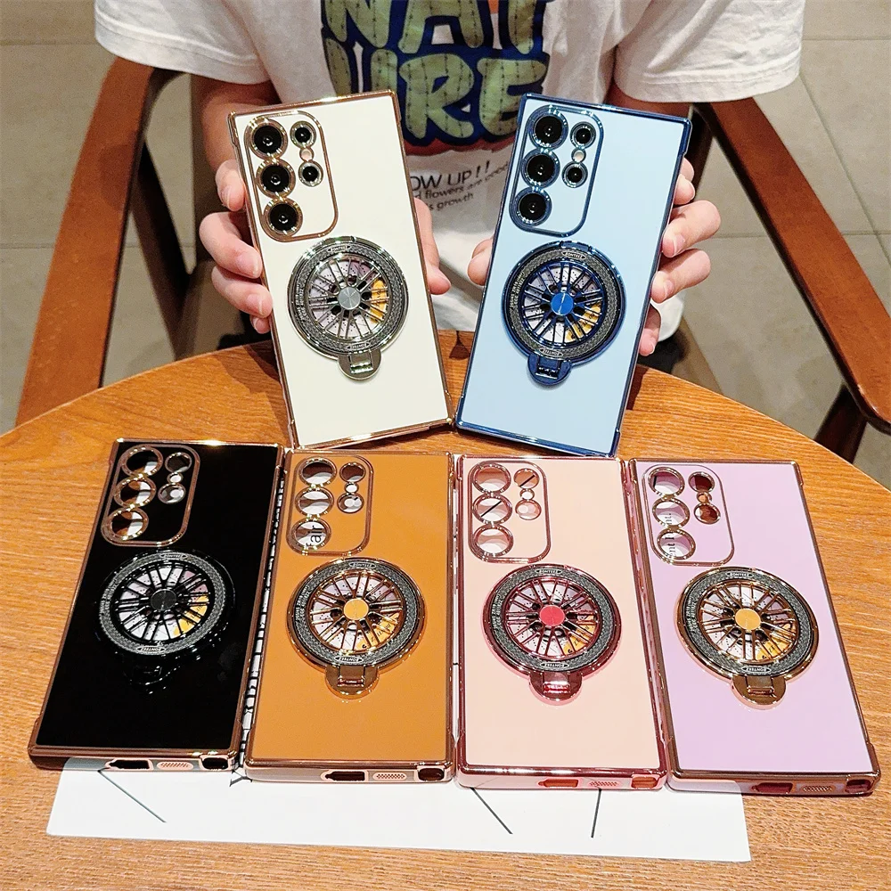 Deluxe Plating Gyroscope Bracket Case with Ring Holder Stand