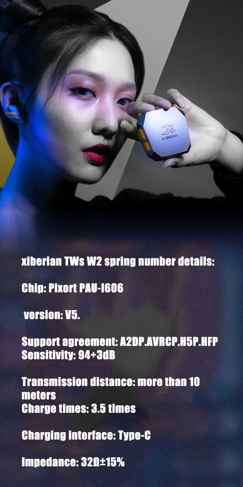XIBERIA W2 true wireless Bluetooth Headphones stereo music earphone in-ear low-latency gaming headset with Mic for Android Apple