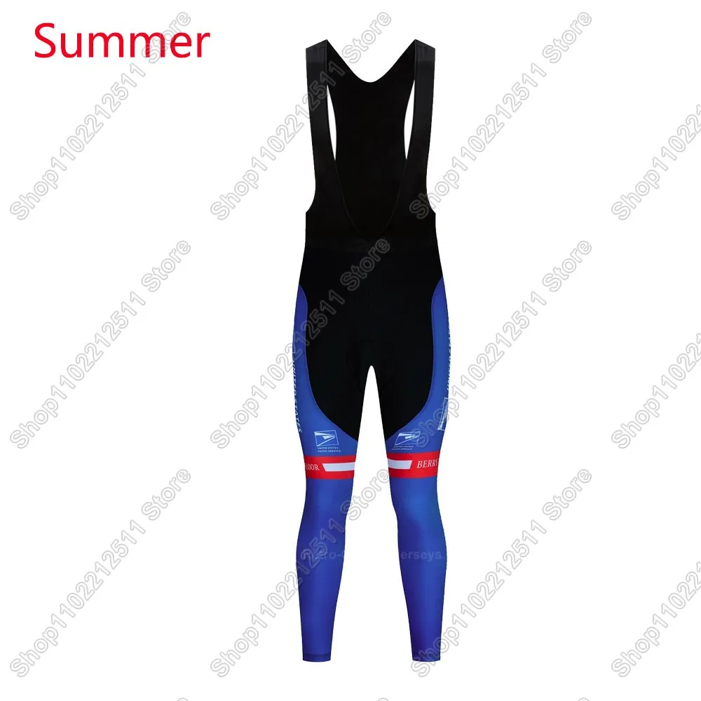 USA-Postal Team Cycling Jersey Set Clothing Suit Mens Summer Winter Long Sleeve MTB Bike Road Pants Bib