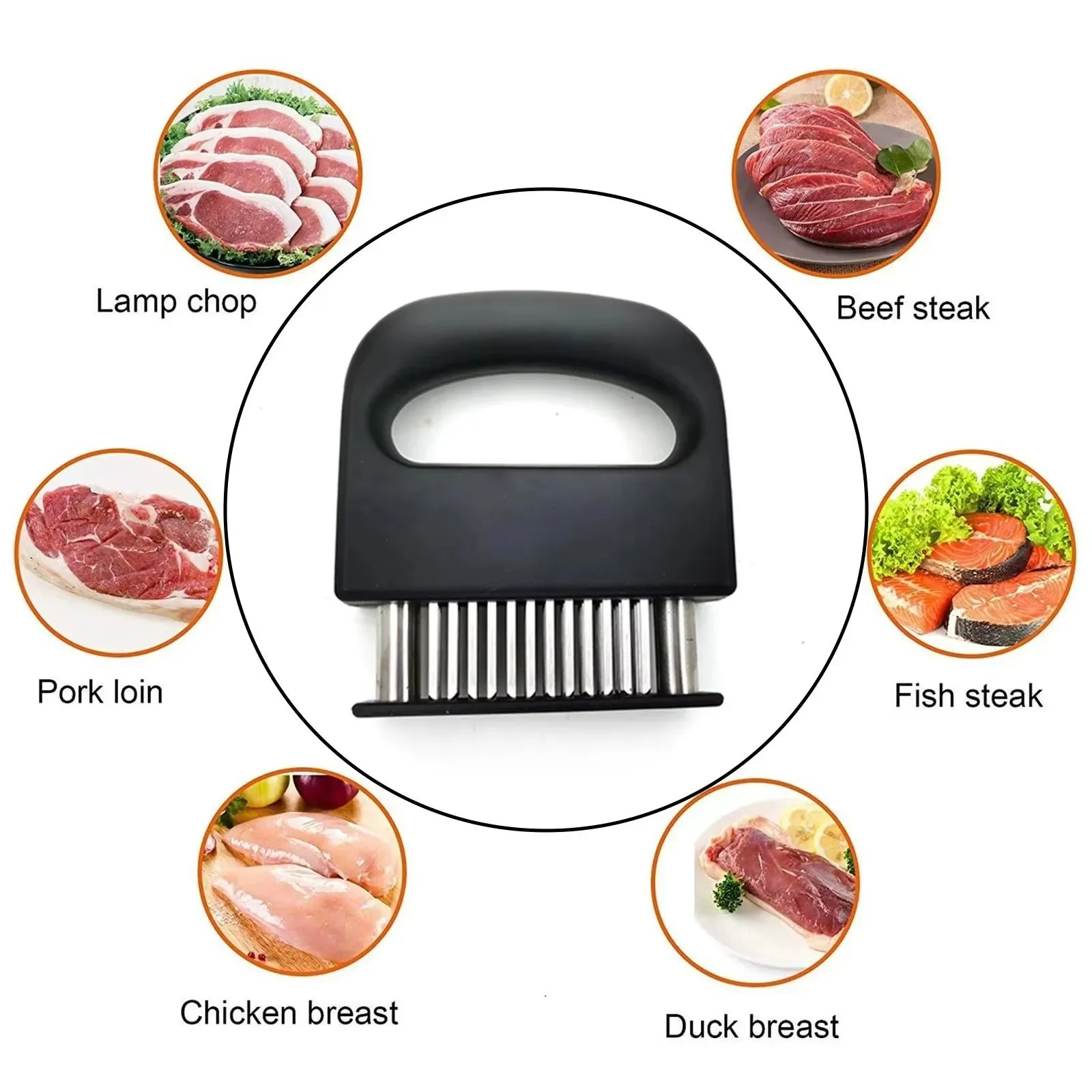 Retractable Stainless Steel Meat Needle Softener Tenderizer 48 Blades Kitchen Cooking Steak Hammer Pounder Tools Meat Beater