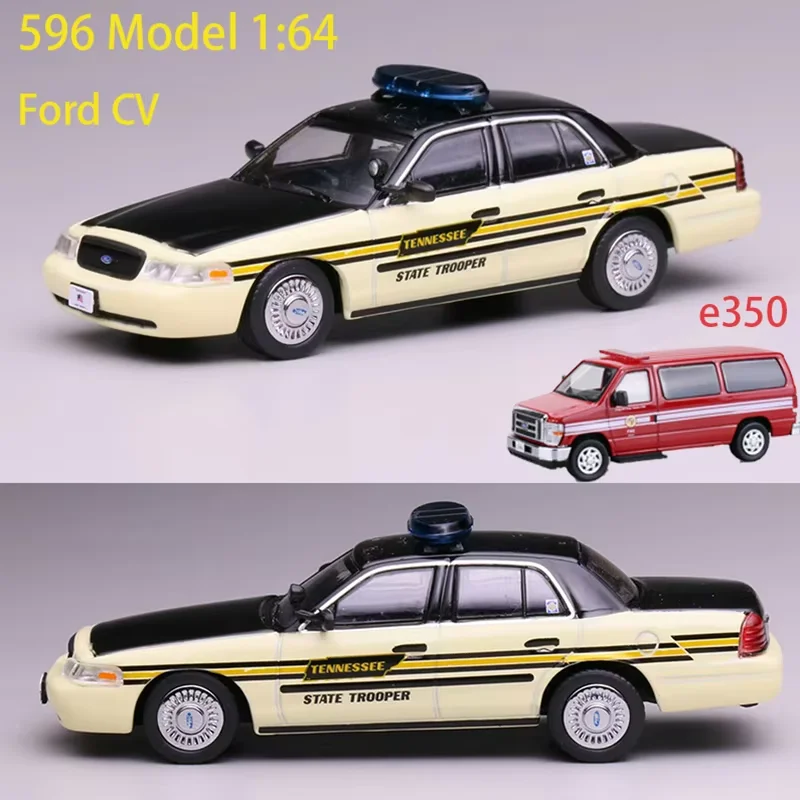 596 Model 1/64 scale e350/Crown Victoria CV Police Painted Alloy