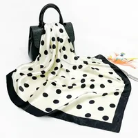 90cm Square Shawls Wraps Silk Scarves For Women Bandana Head Large Hijab Scarf Female Dot Print Headband Satin Neck Scarves 2022 1