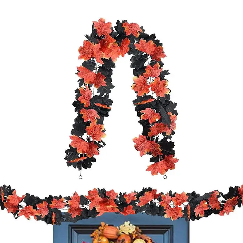 

Halloween Fall Maple Garland House Plants Artificial Wreath Maple Leaf Banner 5.9ft/180cm Hangings Vine For Dining Room Wedding