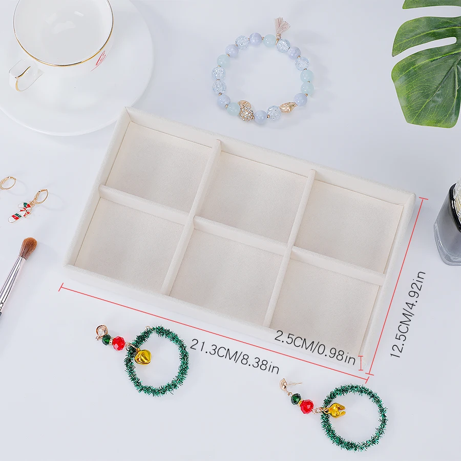 Luxurious Beige Flocking Jewelry Box Tray